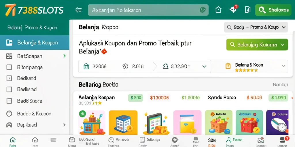 Tampilan antarmuka aplikasi 738SLOTS dengan berbagai promo menarik.