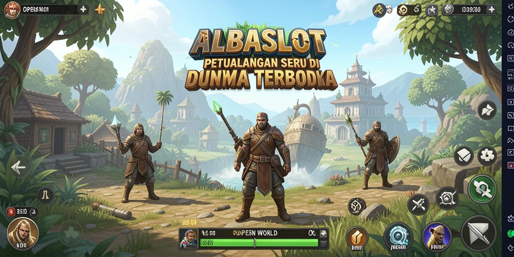 Tampilan antarmuka <strong>ALBASLOT</strong> yang menarik dalam dunia Open World.