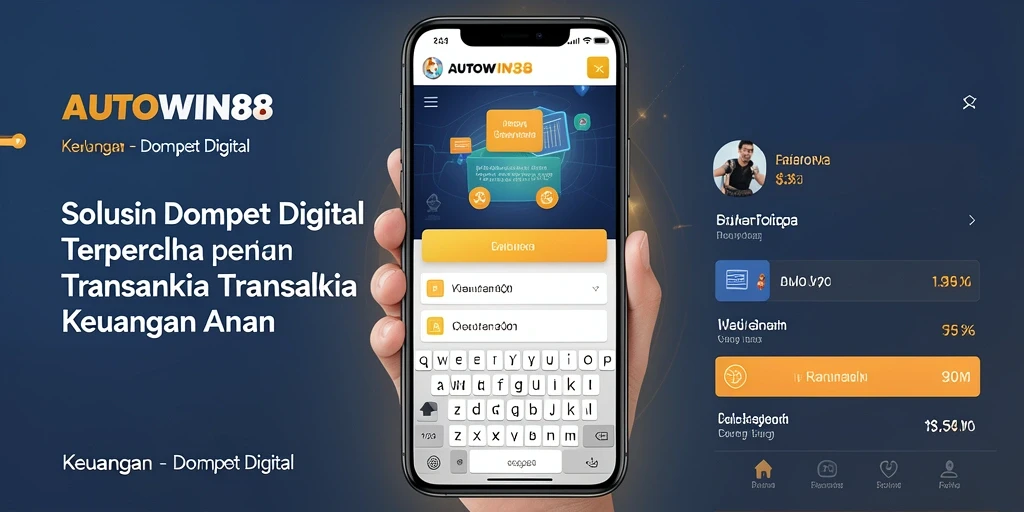 Tampilan antarmuka aplikasi Dompet Digital AUTOWIN88 yang modern dan intuitif.