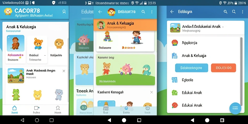 Antarmuka CACOR78 yang interaktif dan edukatif untuk anak-anak.
