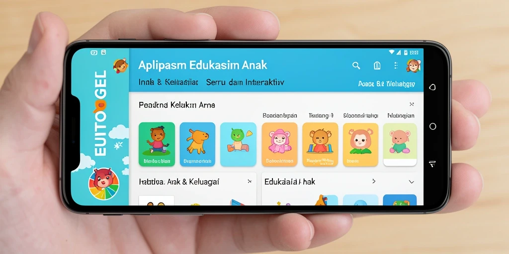 Tampilan antarmuka yang interaktif dan menarik untuk anak-anak.