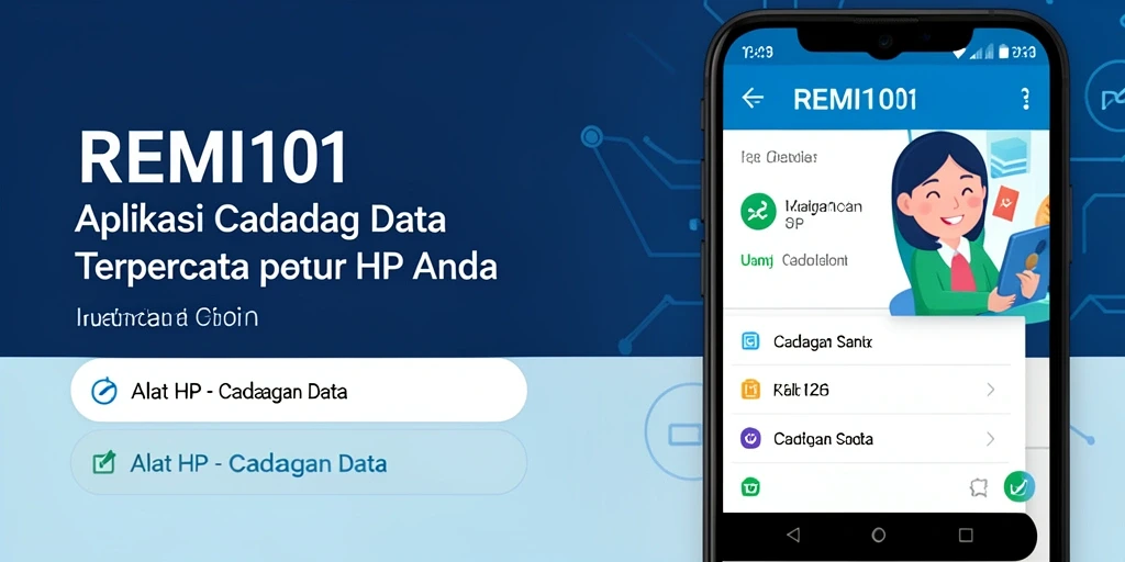 Tampilan antarmuka aplikasi REMI101 untuk cadangan data yang ramah pengguna.