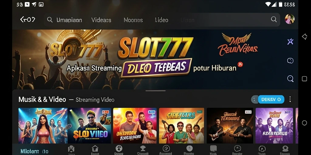 Antarmuka pengguna SLOT777 yang menarik dan fungsional untuk Streaming Video.